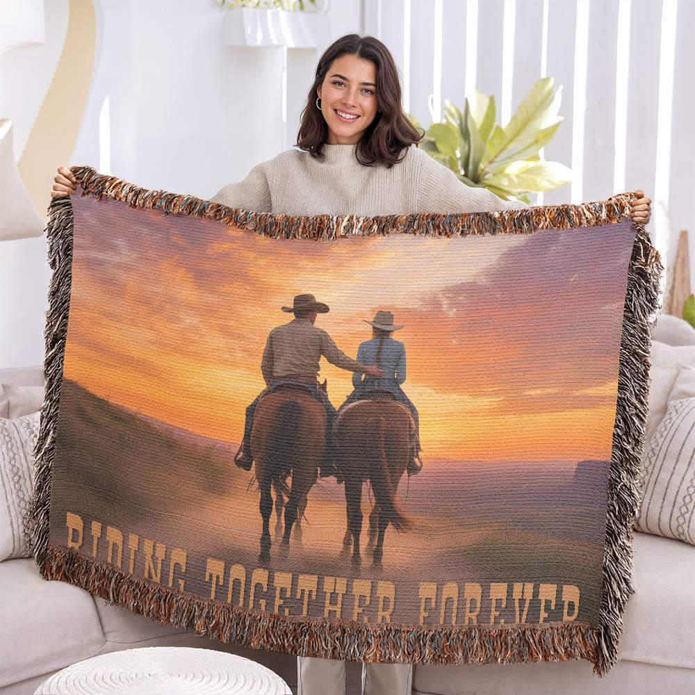 Riding Together Forever Woven Blanket