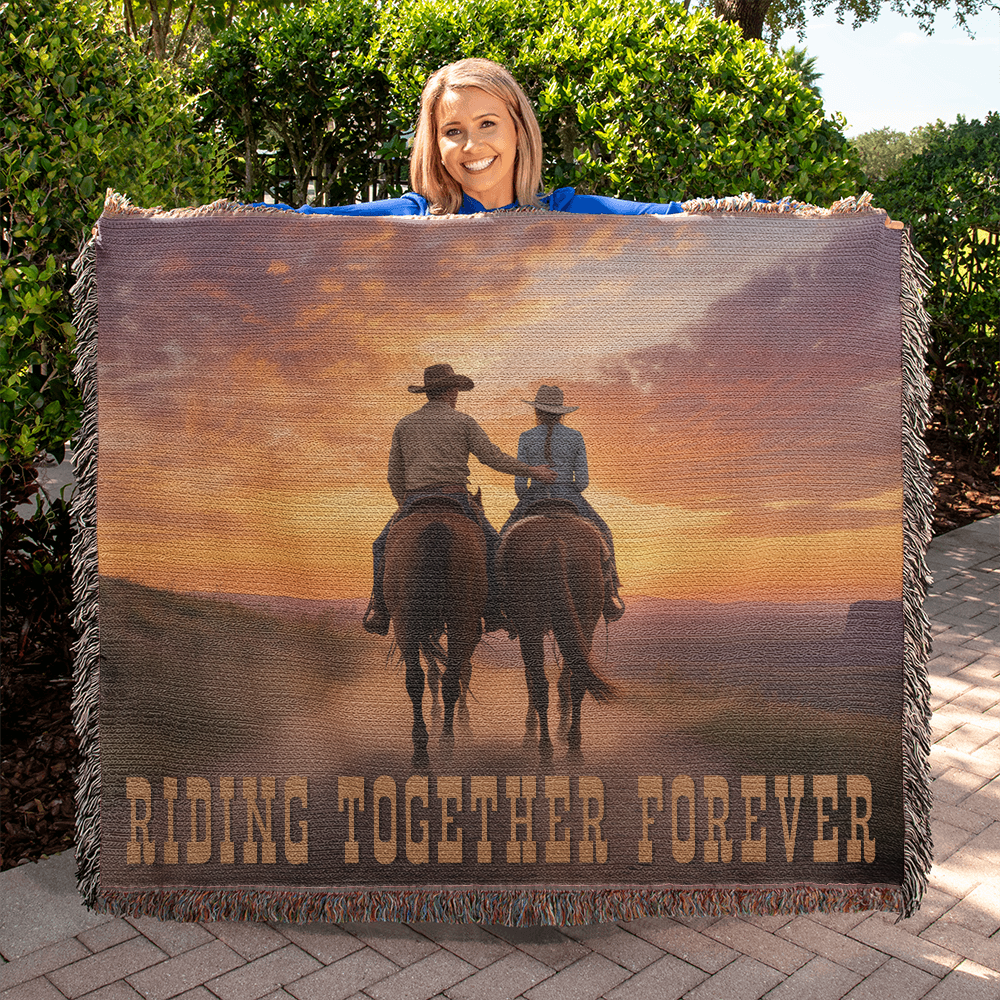 Riding Together Forever Woven Blanket