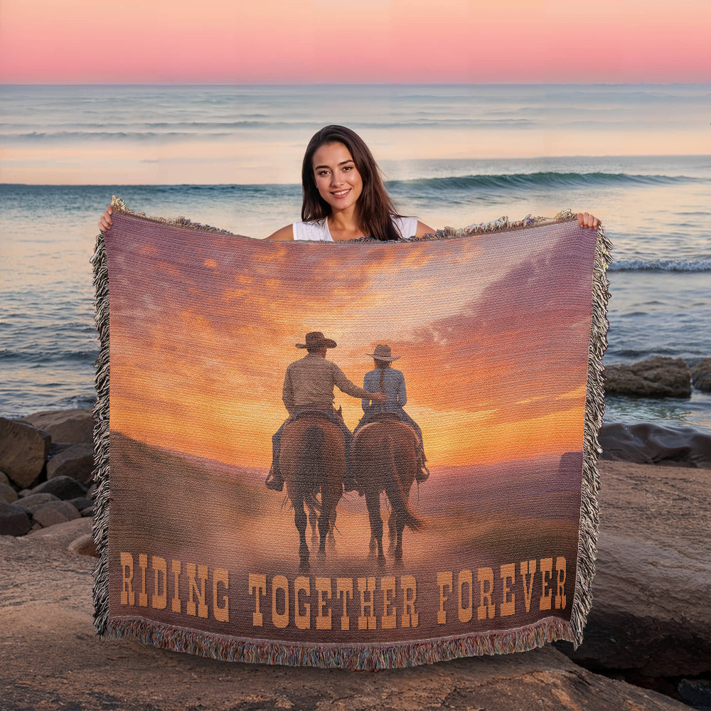 Riding Together Forever Woven Blanket