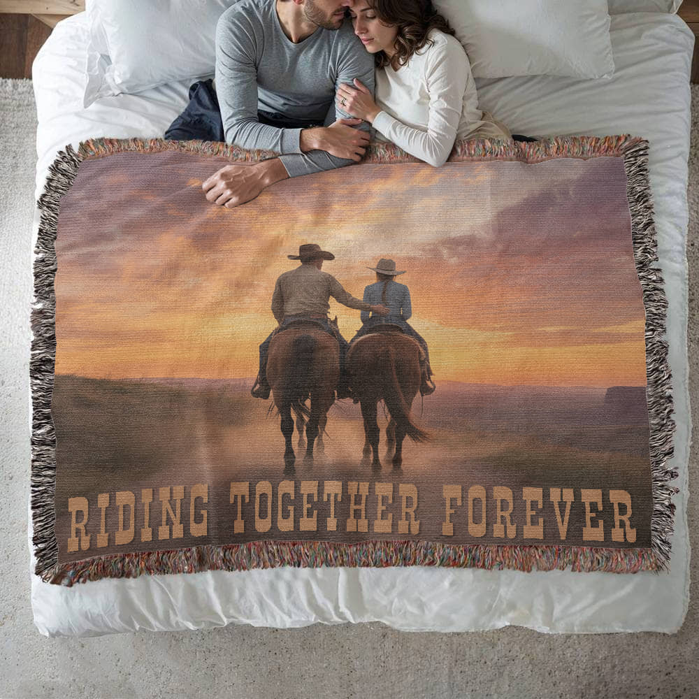 Riding Together Forever Woven Blanket