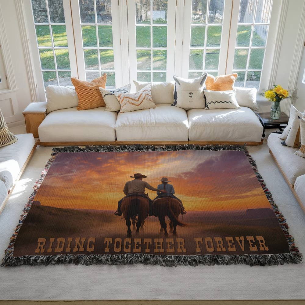 Riding Together Forever Woven Blanket