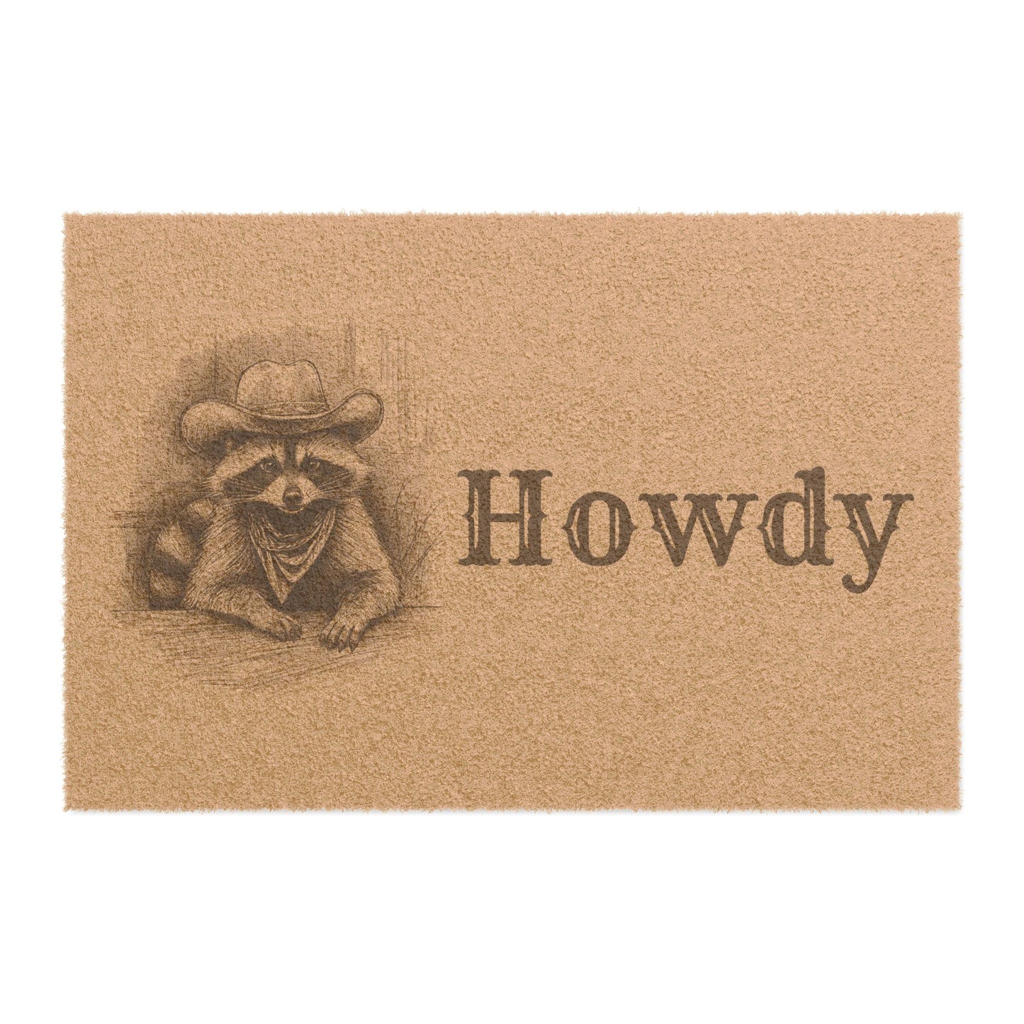 Howdy Raccoon - Rustic Welcome Mat