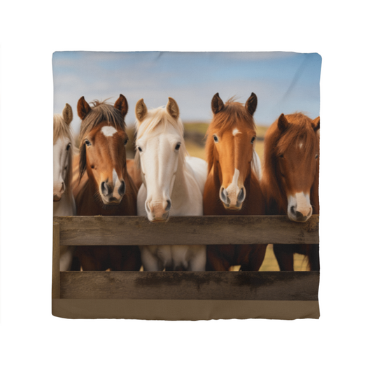 Hanging With My Buds – Rustic Horse Throw Pillow (Double-Sided)