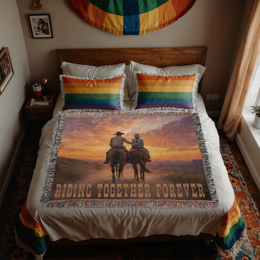 Riding Together Forever Woven Blanket