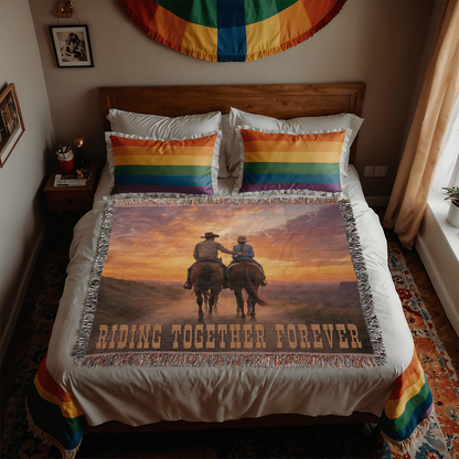 Riding Together Forever Woven Blanket