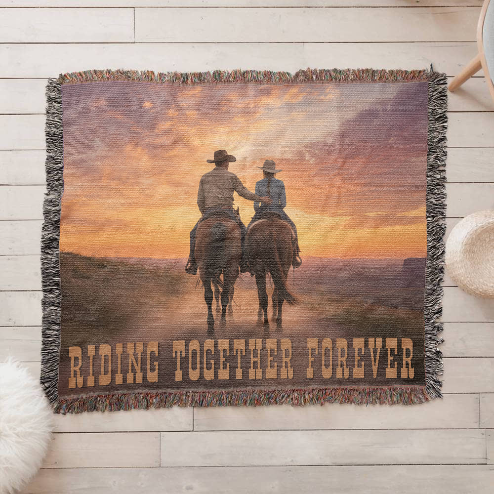 Riding Together Forever Woven Blanket